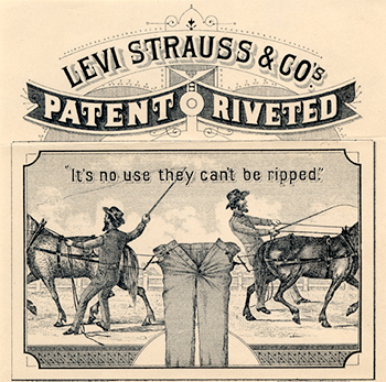 when did levi strauss invent blue jeans